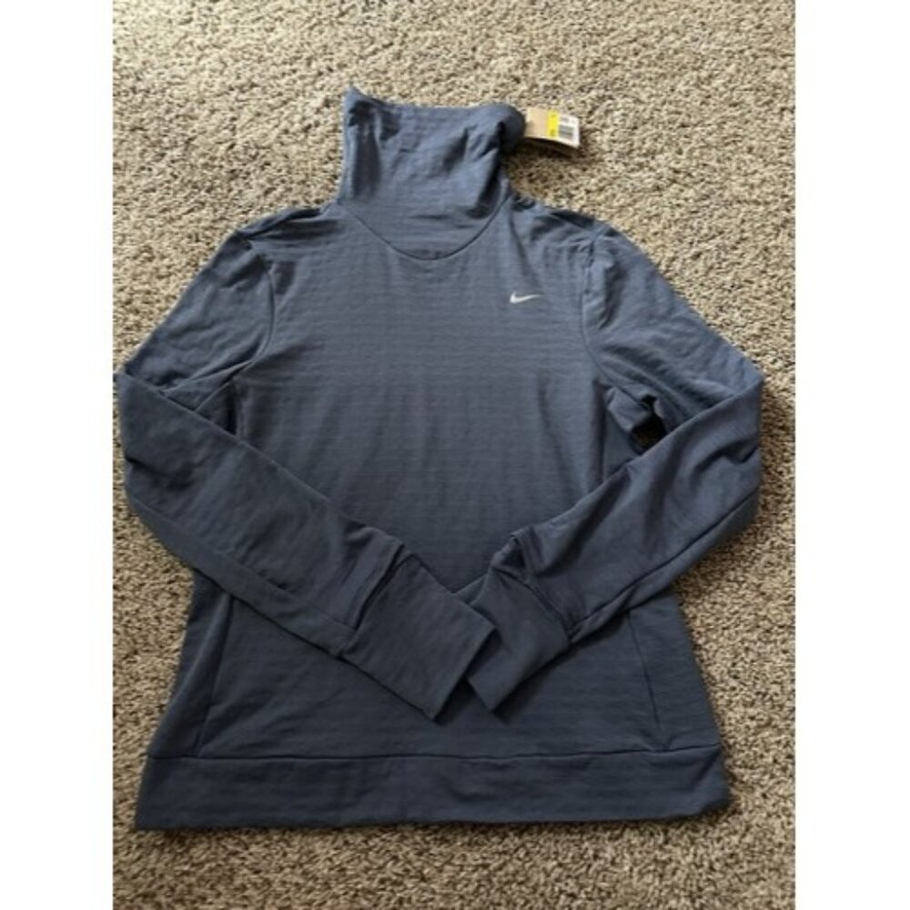 Nike Women's Therma-FIT Element Swift Turtleneck Running Top Hip Pocket Small